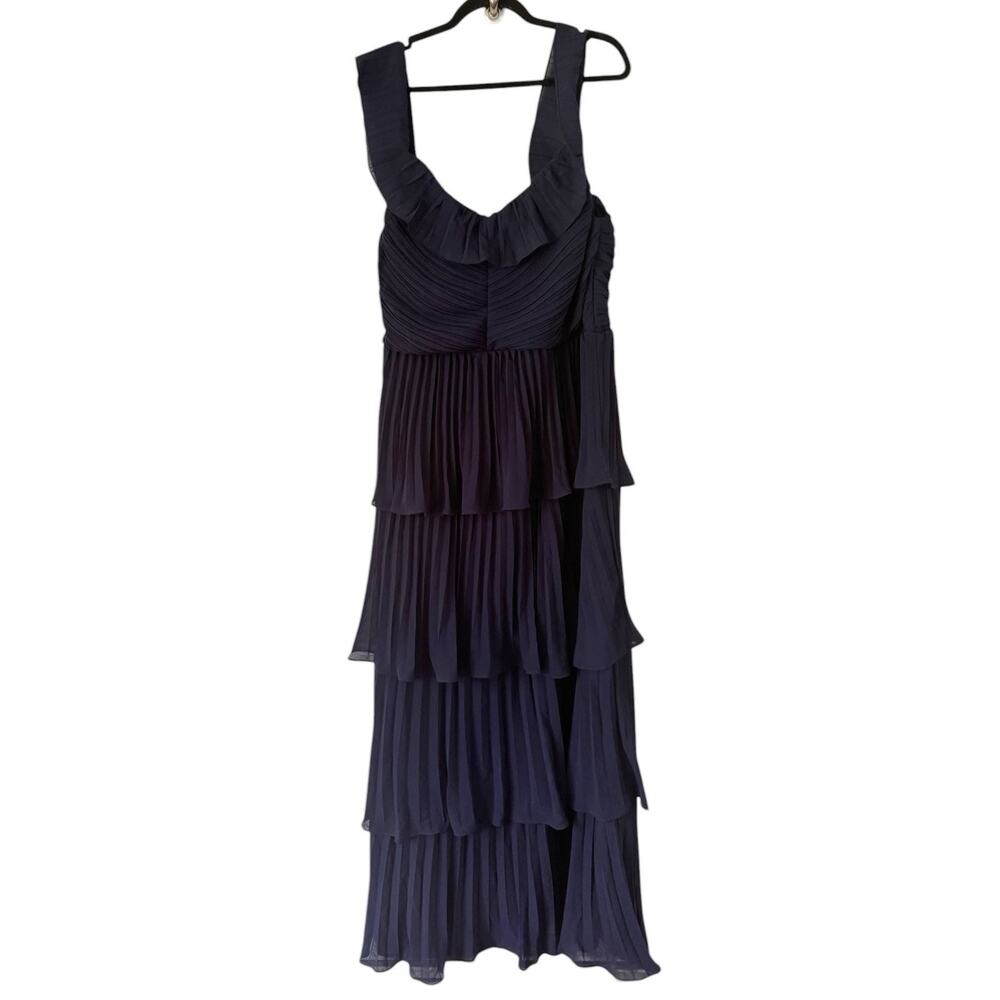 NWT Lulus Always Remarkable Navy Pleated Off the Shoulder Maxi Dress Size 1X - Picture 3 of 9